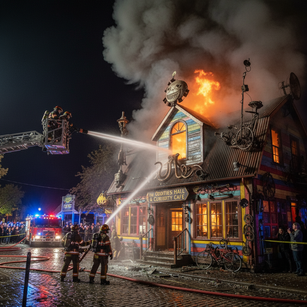 Fire at LA’s quirkiest museum: MJT battles smoke and flames